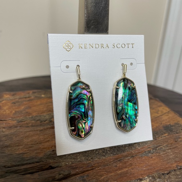 NWT Kendra Scott Elle Gold Drop Earrings in Abalone Shell! - Picture 6 of 7